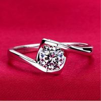 Argento S925 Anel Ring 18K vero oro bianco placcato diamante CZ 4 impegno da sposa anello nuziale donne all'ingrosso
