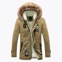 Wholesale- 2016 Winter New Style Warm Men&#039;s Jacket Parka Thick Warm Fur Collar Long Cotton Jacket Men Comfortable Cotton Hooded Parka Men