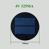 50 pcs kleine runde Solarpanel 4 V 125 mA 0,5 W Durchmesser 100 mm für 2,4 V Akku
