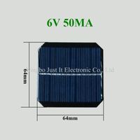 200pcs / lot Mini panneau solaire en résine époxy 6V 50mA 64 * 64mm