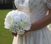 2019 billig ny ankomst hög nivå bröllop brudbukett fri fraktstil med mix artificiell rosa blomma