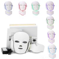 Maschera facciale del collo di 7 colori LED EMS Microelectronics LED Photon maschera antirughe ringiovanimento della pelle ringiovanimento per viso e collo bellezza