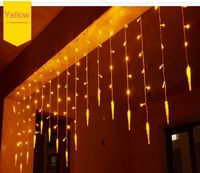 Urlaubsbeleuchtung 4x0,6 m Eiszapfen Saiten Bunte Weihnachtsfee LED Vorhang Kette Luminarias Girlande Weihnachtsdekoration