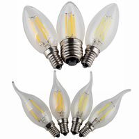 DimMable E14 E12 E27 Filamento Lampada LED 220V 110 V 2W 4W 6W LED Edison Bulb Bulb Glass Dimellente Filamento Candela Lampade di Natale Luci di Natale