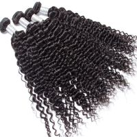 Brazilian profundo curly virgem cabelo humano tecer pacotes não transformados peruano malaio indiano indiano extensões de cabelo duplo trama natural preto