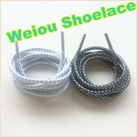 Weiou Black / Silver Rope Laces ~ Sneaker Shoe Laces ~ all'ingrosso filato metallico Poliestere escursionismo Stivaletti Stivaletti Casual Sports Shoelace