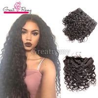 4pcs Peruvian Natural Wave Mink Hair Weaves with 13x4 Lace Frontal Closure Greatremy Mink Virgin Human Hair Bundles with Ear to Ear Frontal