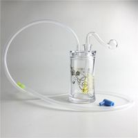 Nuevo mini quemador de aceite Bong Tubos de agua de acrílico de plástico grueso con 2 PCS 10 mm Pyrex Vidrio de vidrio Pyrex Tubería de paja de silicona