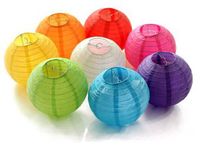 6 &#039;&#039; (15cm) Mix colors Round Chinese / Japanese Lantern multicolor Paper Lanterns For Wedding Party Home Decor Hanging Decorations