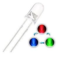 Lichte kralen 5mm LED-licht uitzendende diode lamp RGB multicolor wisselen (snel) knipperende flikkering regenboog (rond duidelijke lens)