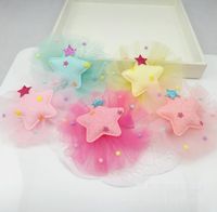Wholesale 30pcs Fashion Cute Glitter Star Hairpins Tulle Floral Cartoon Barrettes Princess Headwear Boutique Hair Accessories for Girls