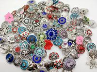 Wholesale 50pcs Lots 18mm Snap Button Mixed Style Metral Rhinestone Ginger Snap Jewelry Sanps Chunk Button For Noosa Snaps Charm Bracelets