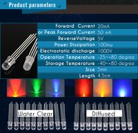 10pcs RGB LED Diodes 5mm Common Cathode 4 Pin Tri Color Emitting Diodes Transparent LED Light Bulb Lamp DIY Lighting