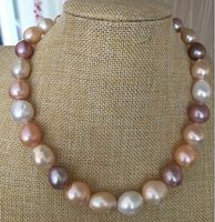Fine Pearls Jewelry natural13-14mm south sea baroque lavender pink pearl necklace 18inch 14k