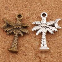 Coconut Tree Moon Spacer Charm Beads 200pcs/lot Fashion Antique Silver/Bronze Pendants Alloy Handmade Jewelry DIY L413 21.2x14.3mm