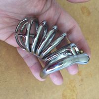 Gabbia di gallo 80mm nuovo anello di snap maschio gabbie in acciaio inox pene (36mm 40mm 45mm 50mm) Maschio anello di metallo castità giocattolo del sesso