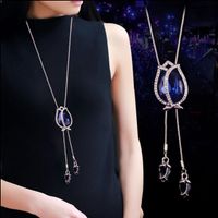 チューリップのネックレス6色のクリスタルのオプションの宝石類のためのオプションのジュエリーのための服のアクセサリーファッションぶら下げチェーンクラフトのネックレス送料無料