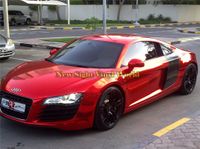 High Quality Stretchable Red Chrome Vinyl Wrap Car Wrapping ...