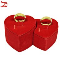 Red Velvet Jewelry Display Tower Wedding Jewelry Lover&#039;s Ring Pendant Display Holder Stand 2Pcs/Lot Free Shipping Jewelry Packaging&Box