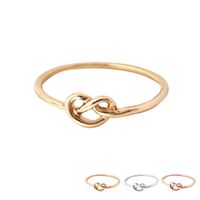 Wholesale Lovely Heart Knot Ring Gold Silver and Rose Gold Plated Everyday Jewelry Infinity Women Ring EFR065