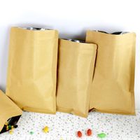 Nuova impermeabile 9-30 cm Brown Brown Paper Paper Bags Pellicola di alluminio Ricaricabile Zipper Blocco Confezione Packaging Gastronomia 100pcs / lot all'ingrosso
