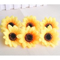 Künstliche Sonnenblumenknospen Seidenblumenköpfe für Hochzeitsfeier Braut Bouquet Home Dekoration