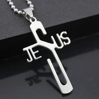Nuevo 10 piezas de acero inoxidable Jesucristo collares cruzados con 10 cadenas de lotes al por mayor