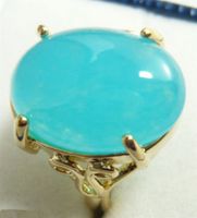 Schöne blaue Jade Frauen Ringgröße 7 8 9