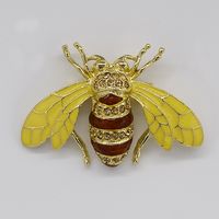 Venta al por mayor del Rhinestone de la broche de esmalte miel abeja de la manera broches del Pin C101709 regalo de joyería