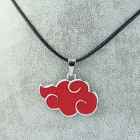 Wholesale-Japan Anime Cosplay Naruto Akatsuki organization red cloud sign metal pendant necklace Can Drop shipping