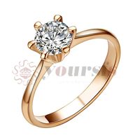 Yoursfs 18K plaqué or cristal zircon anneau mariage cadeau femme cadeau