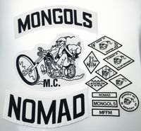 Mongols Nomad Mc Biker Colete Bordado Bordado 1% MFFM em Memória Ferro em Plena Volta do Jacket MotorCyle Patch