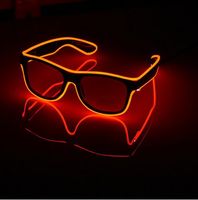 Мигающий EL провода светодиодные очки световой партии декоративное освещение классический подарок яркий светодиодный свет партии солнцезащитные очки 12 шт./лот
