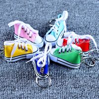 Mini- 3D Turnschuh keychain Segeltuch beschuht Schlüsselring Tennis-Schuh-Spannfutter Keychain begünstigt 6colors freies Verschiffen