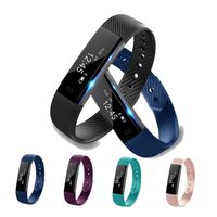 Newest ID115 Smart Wristband Bracelet Fitness Tracker Step Counter Activity Monitor Band Alarm Clock Vibration Wristbands for iphone Android phon