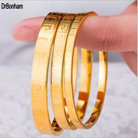 4 mm / 6mm / 8mm beroemde merk sieraden pulseira armband armband 24k gouden kleur Griekse sleutel graveren armband voor vrouwen mannen