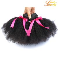 100％ブラジルアフロ変態カーリーバンドル人間の髪の緯糸の自然なカラーレミーの髪の伸びがブラック女性無料輸送ロングジアヘア会社