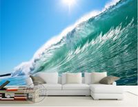 Foto Fertigen Sie Größe 3D Meer Welle TV Wandtapete für Wände 3 d für Wohnzimmer