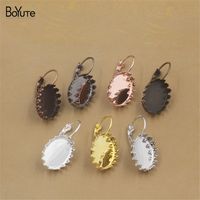 BoYuTe 20Pcs 7 Colors Oval 13*18MM Cabochon Base Setting Blank Tray Accessories Earrings Diy Jewelry Findings Components