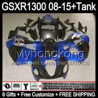 gloss blue 8gifts For SUZUKI Hayabusa GSXR1300 08 15 GSXR-1300 14MY24 GSXR 1300 GSX R1300 08 09 10 11 12 13 14 15 TOP blue black Fairing Kit