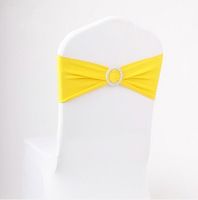 Spandex Lycra Wedding Chair Sash Bands Party Birthday Elastic Buckle Sashes Decoration Multi Colors