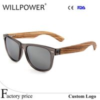 WILLPOWER livraison gratuite 2017 Zebra Wood lunettes de soleil polarisées main lunettes de soleil en bois Transparent Gris Cadre pour hommes femmes