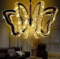 K9 Butterfly LED Plafondlamp Moderne Crystal Hanglamp voor Woonkamerverlichting Slaapkamer Restaurant Lamp Indoor Kroonluchters G4 Bollen LLFA