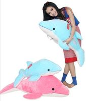 28/35/47 "rosa / azul Dolphin Stuffed Animal Plush Macio Boneca de Brinquedo Almofada Travesseiro