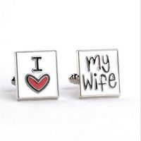 Letter Cufflinks Shirt Charm for Men I LOVE MY WIFE Mens Cuff Links Good Husband Fashion Jewelry Brand Trendy Accessories DHL