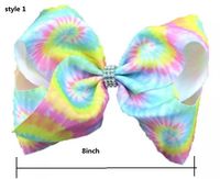 6Style beschikbaar! Jojo Stijl Grote 8 Inch Pastel Rainbow Grosgrain Ribbon Haar Clip Haar Boog Dans Cheer Haaraccessoires 12pcs /
