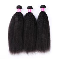 10 bundles / lot economici 7A capelli crespi vergini brasiliani diritti tessono 1B nero naturale trama dei capelli umani di Remy per le donne nere Forawme