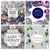 Unisex Big Kids Multicolor Secret Garden Painting Books Coloring Book Lost Ocean Time Travel Wonderland Exploration Mandolas Drawing OOA1905