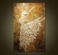 Framed Ballet DancerPure Hand Painted Modern Wall Decor Abstract Pop Art Oil Painting On Quality CanvasMulti Sizes Free Shipping A Mei
