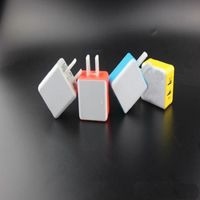 Colorful Square Dual USB wall charger US Plug Dual port 5V 2.1A Travel Adapter for Smart Phone SAMSUNG all cell phone